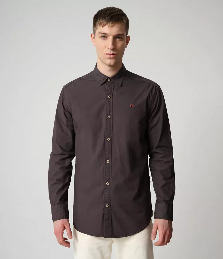Napapijri Long Sleeve Shirt Girel  Dark Grey Solid