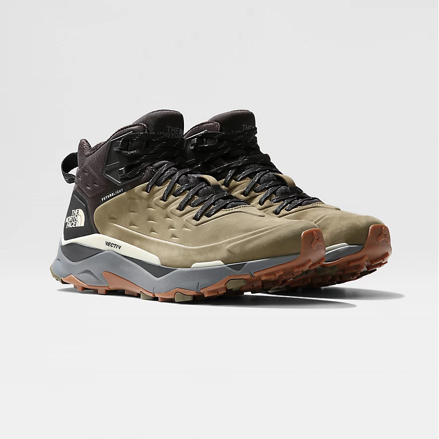 North Face Vectiv Exploris Mid Futurelight Leather Side View Both Shoes