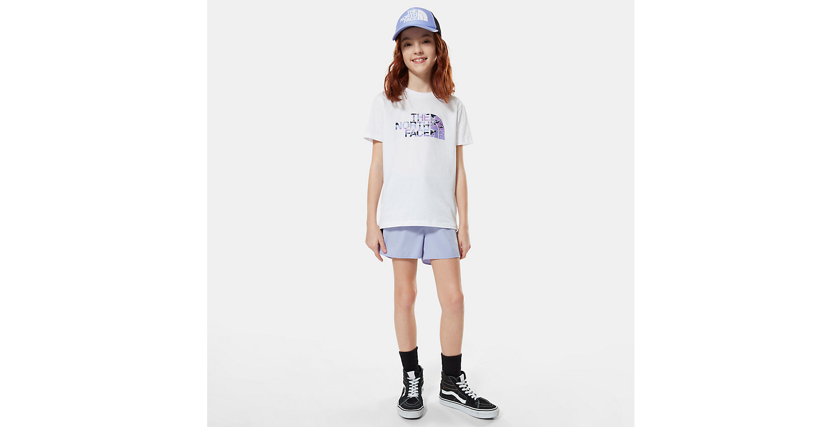 The North Face Youth Easy T-Shirt Sweet Lavender Cloud Camo Print