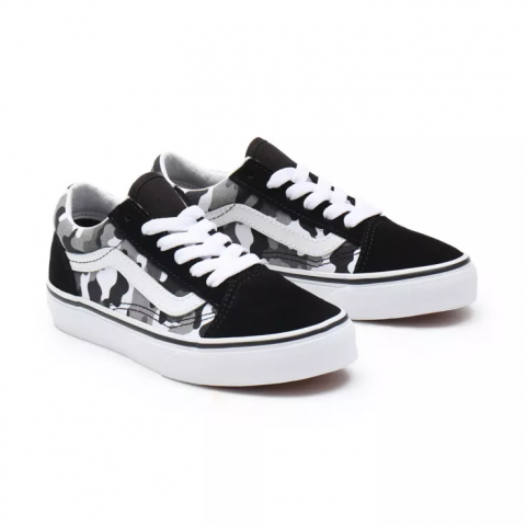 Vans Youth Old Skool Shoes (Primary Camo) Black/True White